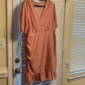 Pink polka dot dress